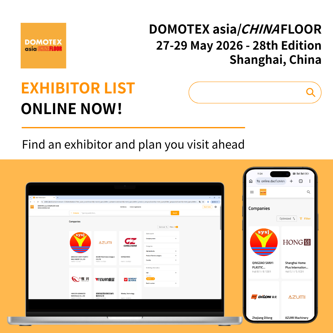 DOMOTEX asia/CHINAFLOOR 2026 Exhibitior List is Now Online