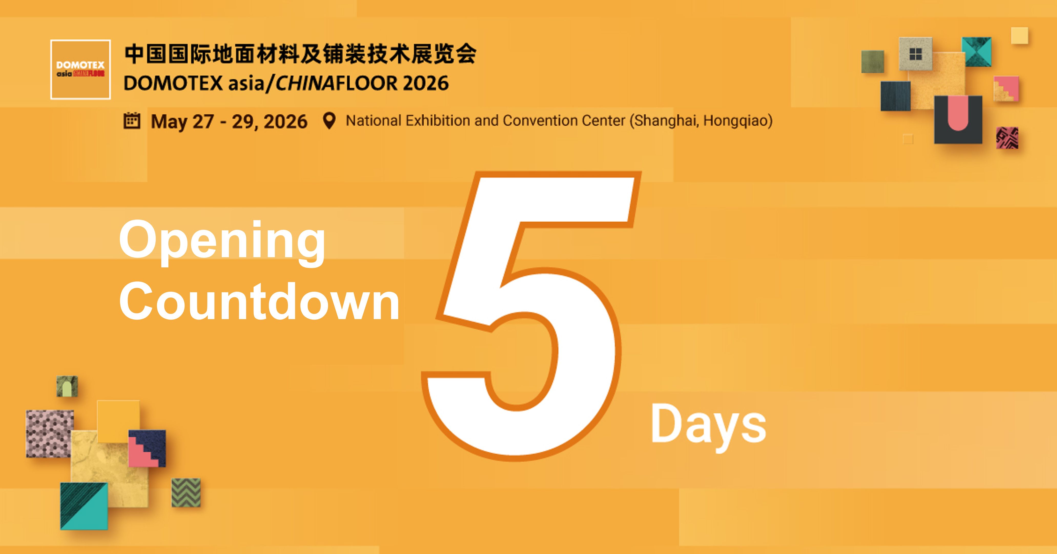We look forward to welcoming you at DOMOTEX asia/CHINAFLOOR 2026